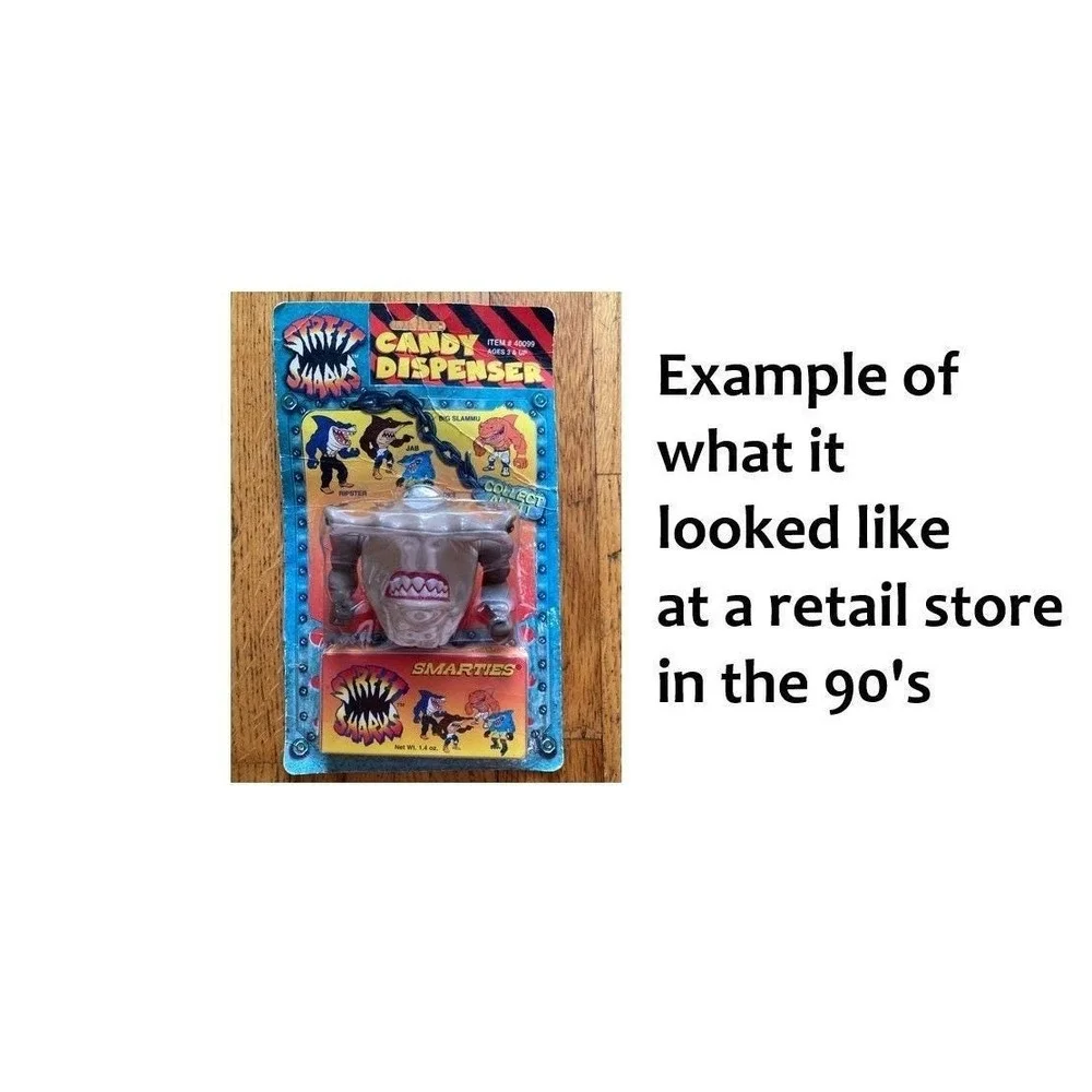 1995 Street Sharks JAB HAMMERHEAD Shark SMARTIES CANDY DISPENSER‎ Moveable Arms